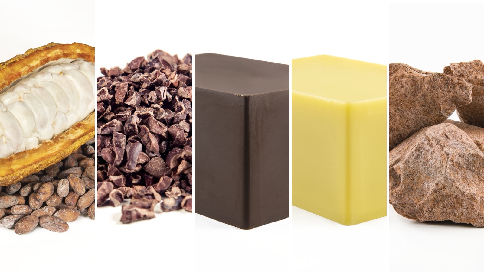 Cacao products collage